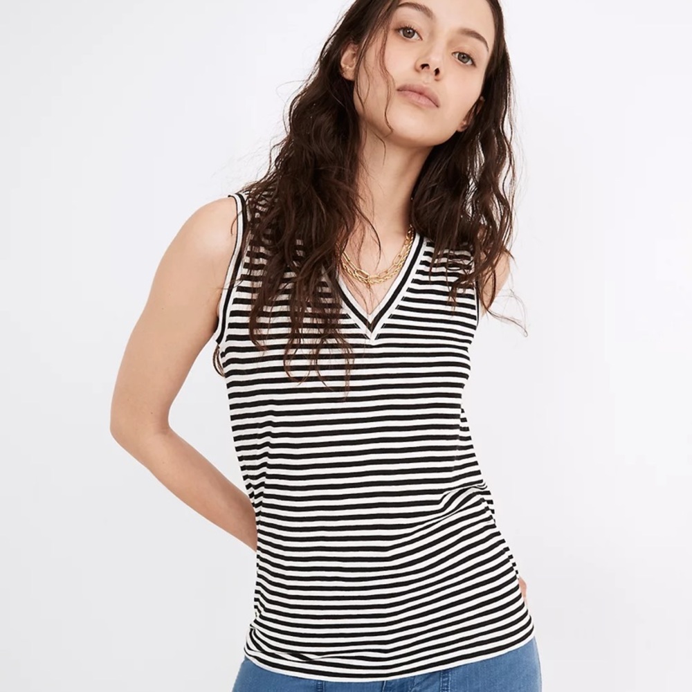 NWT | Madewell | Stripe V-Neck Tank